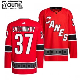 Barn Ishockey Carolina Hurricanes tröja Andrei Svechnikov 37 Adidas 2022-23 Röd Reverse Retro 2.0 Authentic